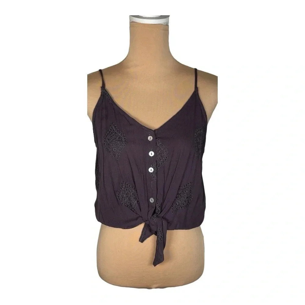 💜 By Together‎ Tie Front Sweet Like Candy Spaghetti Strap Crop Medium NWT